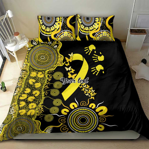 Sarcoma Awareness Personalised Bedding Set Aboriginal Ribbon Dot Painting