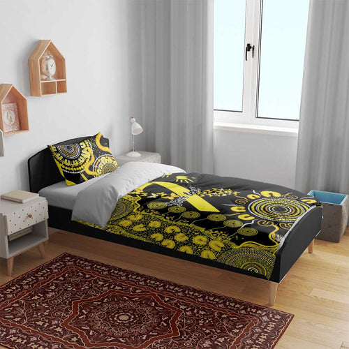 Sarcoma Awareness Personalised Bedding Set Aboriginal Ribbon Dot Painting