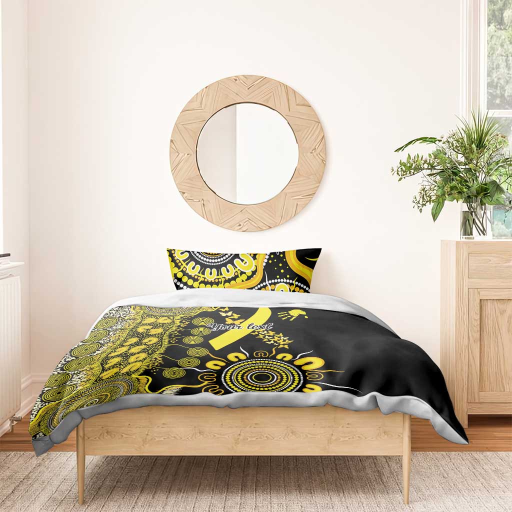 Sarcoma Awareness Personalised Bedding Set Aboriginal Ribbon Dot Painting