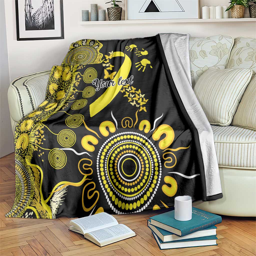 Sarcoma Awareness Personalised Blanket Aboriginal Ribbon Dot Painting