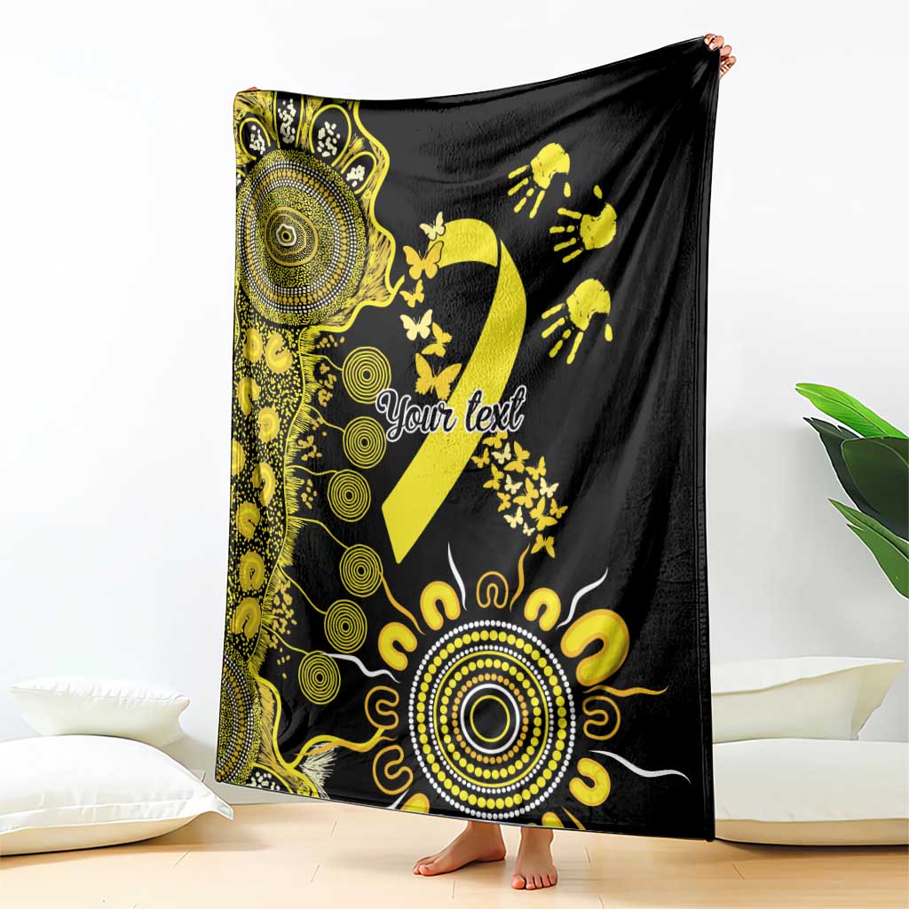 Sarcoma Awareness Personalised Blanket Aboriginal Ribbon Dot Painting