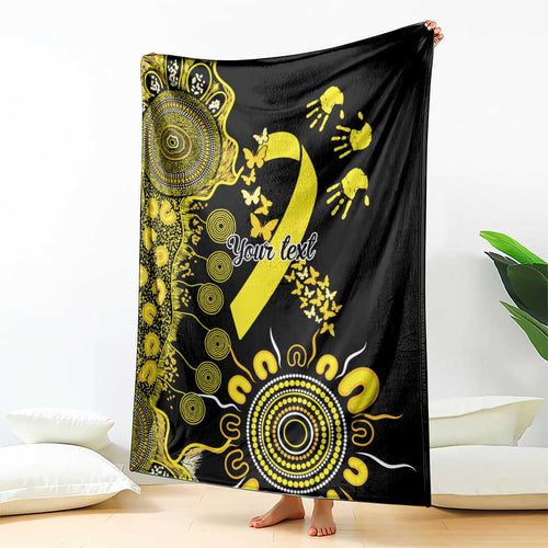 Sarcoma Awareness Personalised Blanket Aboriginal Ribbon Dot Painting