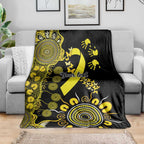 Sarcoma Awareness Personalised Blanket Aboriginal Ribbon Dot Painting