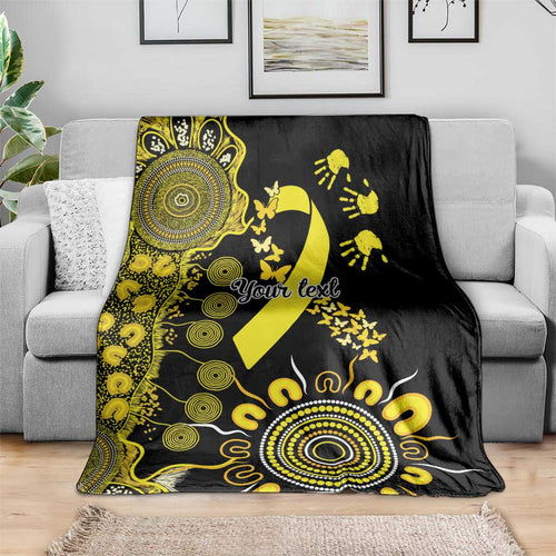 Sarcoma Awareness Personalised Blanket Aboriginal Ribbon Dot Painting