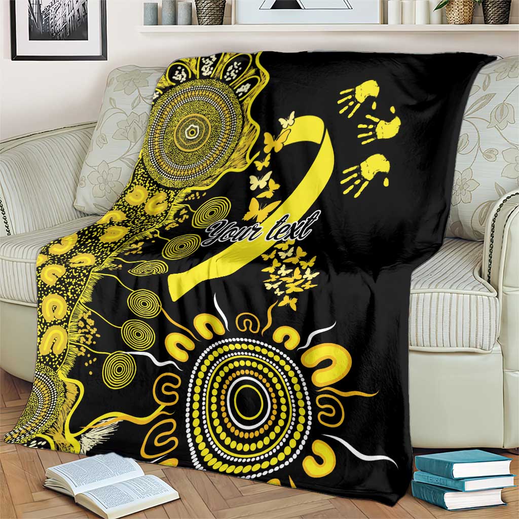 Sarcoma Awareness Personalised Blanket Aboriginal Ribbon Dot Painting