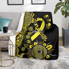 Sarcoma Awareness Personalised Blanket Aboriginal Ribbon Dot Painting