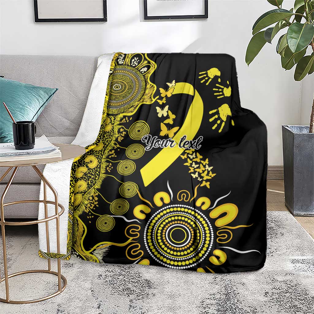 Sarcoma Awareness Personalised Blanket Aboriginal Ribbon Dot Painting