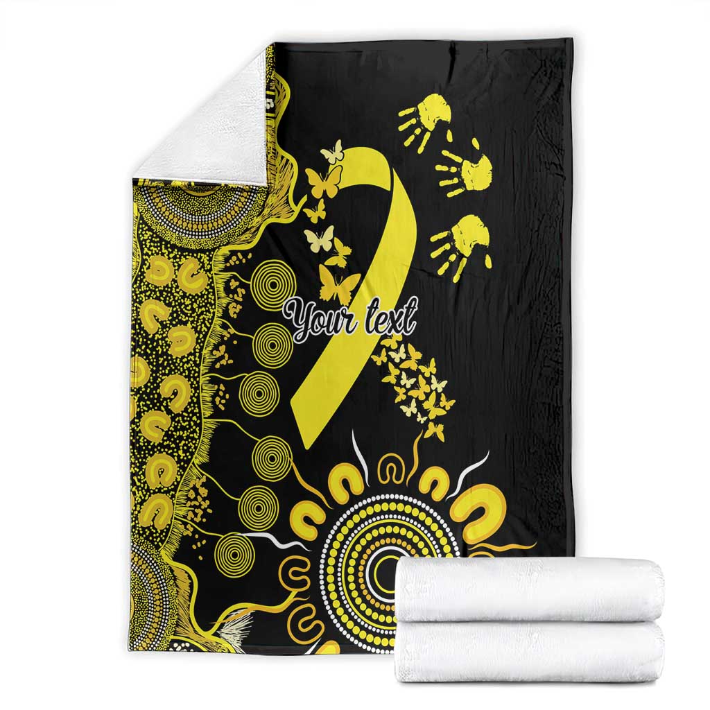 Sarcoma Awareness Personalised Blanket Aboriginal Ribbon Dot Painting