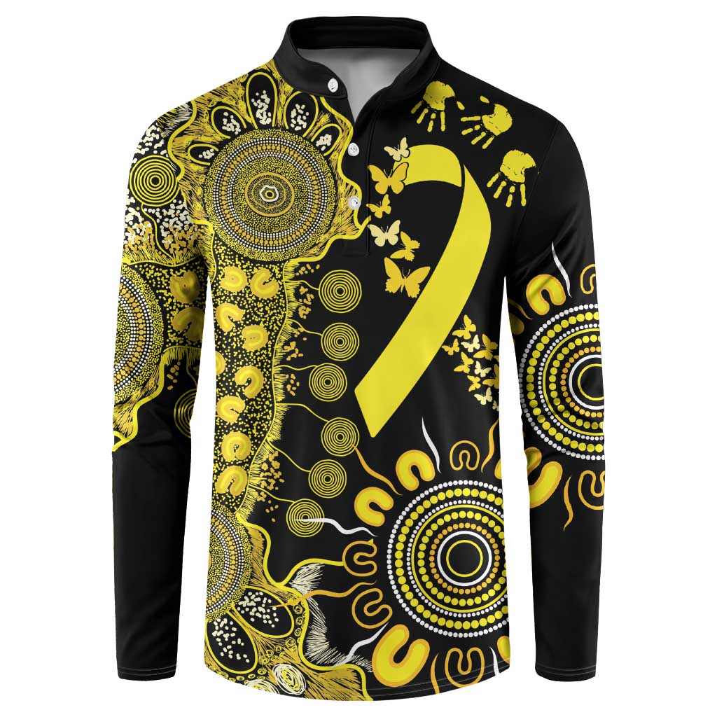 Sarcoma Awareness Personalised Button Sweatshirt Aboriginal Ribbon Dot Painting
