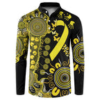 Sarcoma Awareness Personalised Button Sweatshirt Aboriginal Ribbon Dot Painting