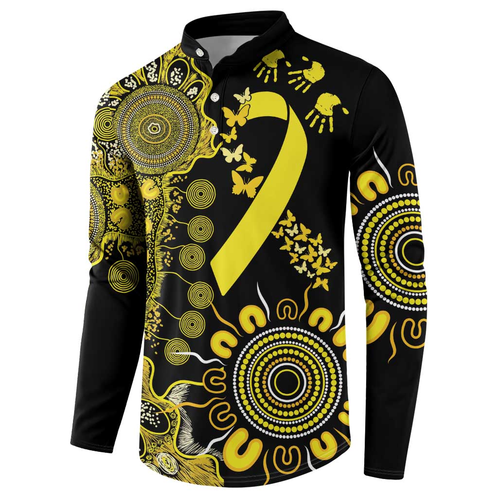 Sarcoma Awareness Personalised Button Sweatshirt Aboriginal Ribbon Dot Painting