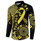 Sarcoma Awareness Personalised Button Sweatshirt Aboriginal Ribbon Dot Painting