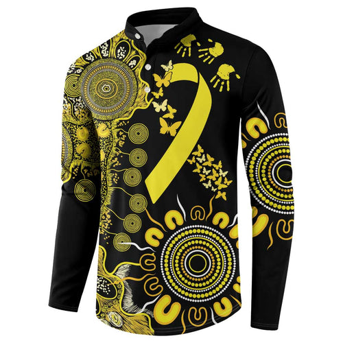 Sarcoma Awareness Personalised Button Sweatshirt Aboriginal Ribbon Dot Painting