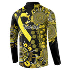 Sarcoma Awareness Personalised Button Sweatshirt Aboriginal Ribbon Dot Painting