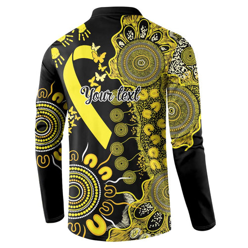 Sarcoma Awareness Personalised Button Sweatshirt Aboriginal Ribbon Dot Painting