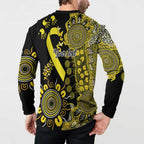 Sarcoma Awareness Personalised Button Sweatshirt Aboriginal Ribbon Dot Painting