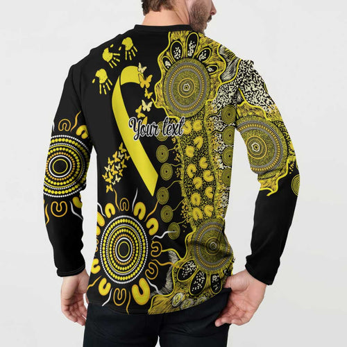 Sarcoma Awareness Personalised Button Sweatshirt Aboriginal Ribbon Dot Painting