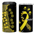 Sarcoma Awareness Personalised 4 in 1 Can Cooler Tumbler Aboriginal Ribbon Dot Painting