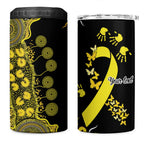 Sarcoma Awareness Personalised 4 in 1 Can Cooler Tumbler Aboriginal Ribbon Dot Painting