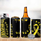 Sarcoma Awareness Personalised 4 in 1 Can Cooler Tumbler Aboriginal Ribbon Dot Painting