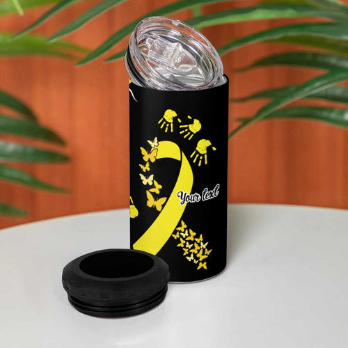 Sarcoma Awareness Personalised 4 in 1 Can Cooler Tumbler Aboriginal Ribbon Dot Painting