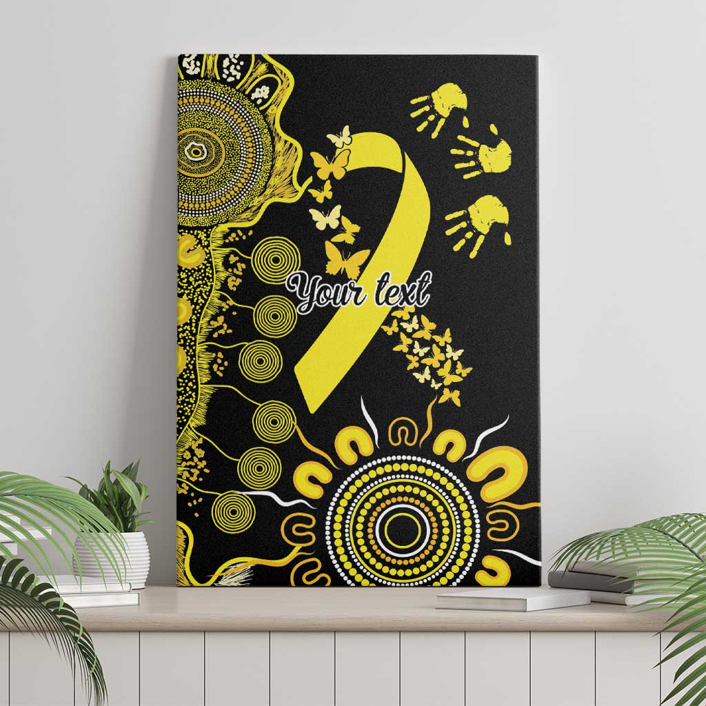 Sarcoma Awareness Personalised Canvas Wall Art Aboriginal Ribbon Dot Painting