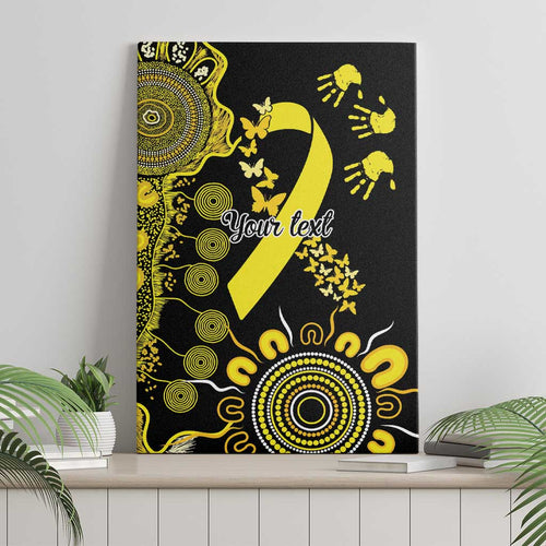 Sarcoma Awareness Personalised Canvas Wall Art Aboriginal Ribbon Dot Painting