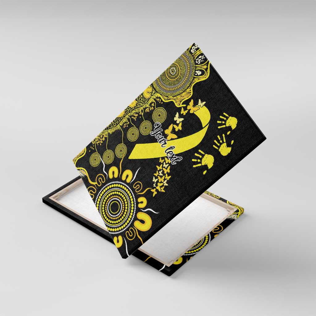 Sarcoma Awareness Personalised Canvas Wall Art Aboriginal Ribbon Dot Painting