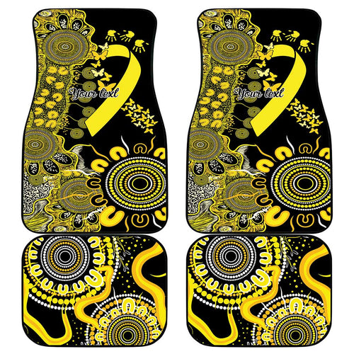 Sarcoma Awareness Personalised Car Mats Aboriginal Ribbon Dot Painting