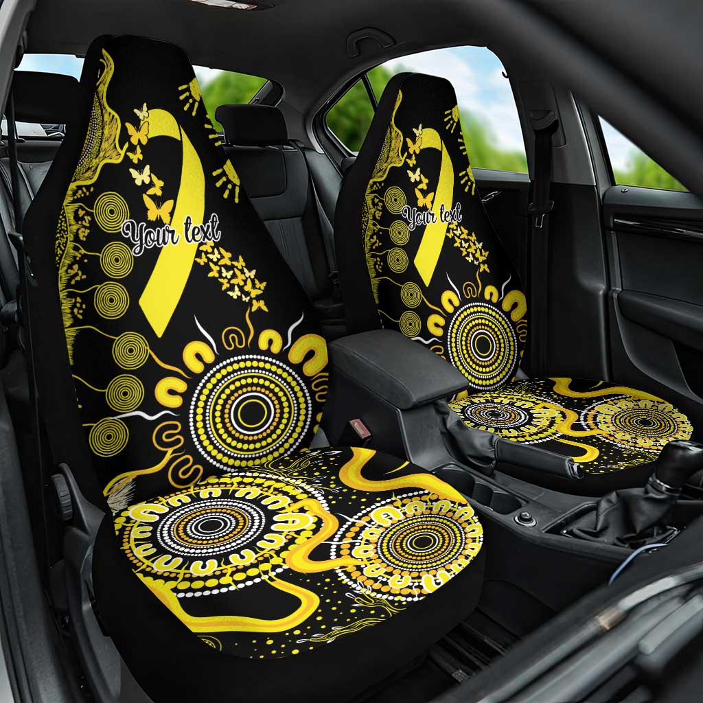 Sarcoma Awareness Personalised Car Seat Cover Aboriginal Ribbon Dot Painting