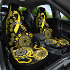 Sarcoma Awareness Personalised Car Seat Cover Aboriginal Ribbon Dot Painting