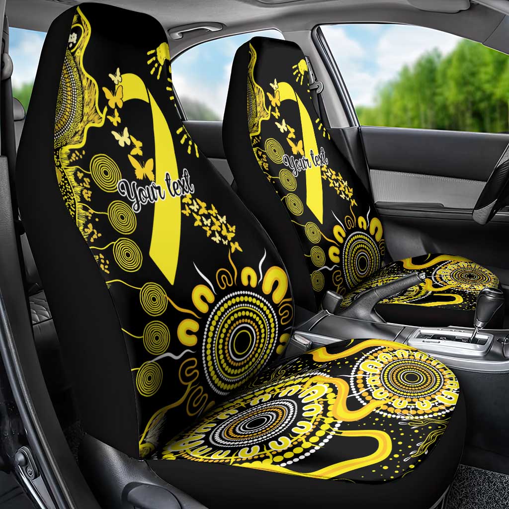 Sarcoma Awareness Personalised Car Seat Cover Aboriginal Ribbon Dot Painting