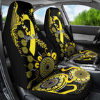 Sarcoma Awareness Personalised Car Seat Cover Aboriginal Ribbon Dot Painting