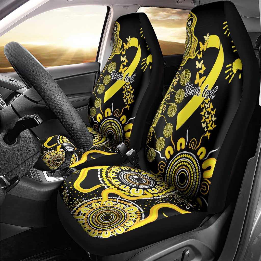 Sarcoma Awareness Personalised Car Seat Cover Aboriginal Ribbon Dot Painting