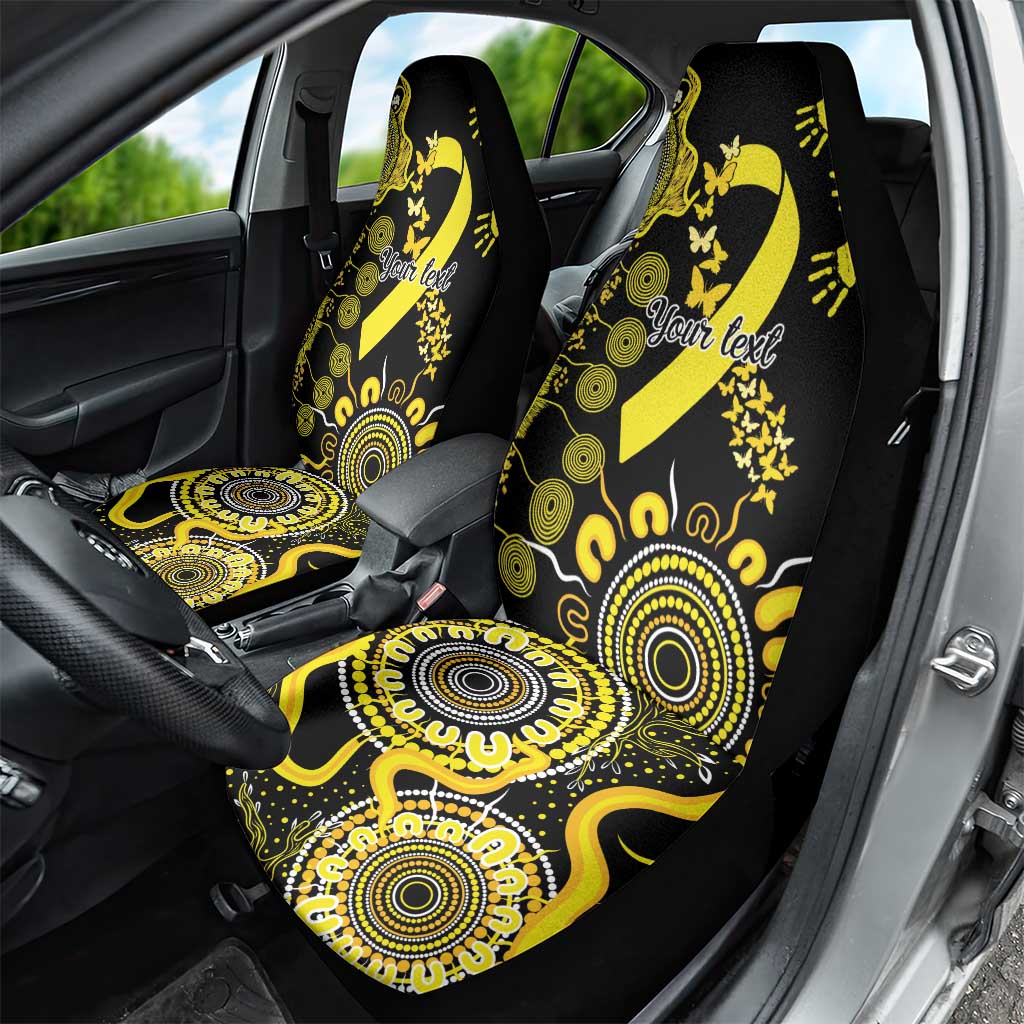 Sarcoma Awareness Personalised Car Seat Cover Aboriginal Ribbon Dot Painting