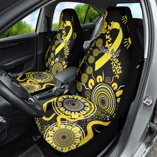 Sarcoma Awareness Personalised Car Seat Cover Aboriginal Ribbon Dot Painting