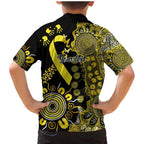 Sarcoma Awareness Personalised Family Matching Mermaid Dress and Hawaiian Shirt Aboriginal Ribbon Dot Painting