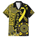 Sarcoma Awareness Personalised Family Matching Mermaid Dress and Hawaiian Shirt Aboriginal Ribbon Dot Painting