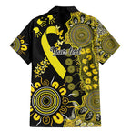 Sarcoma Awareness Personalised Family Matching Mermaid Dress and Hawaiian Shirt Aboriginal Ribbon Dot Painting