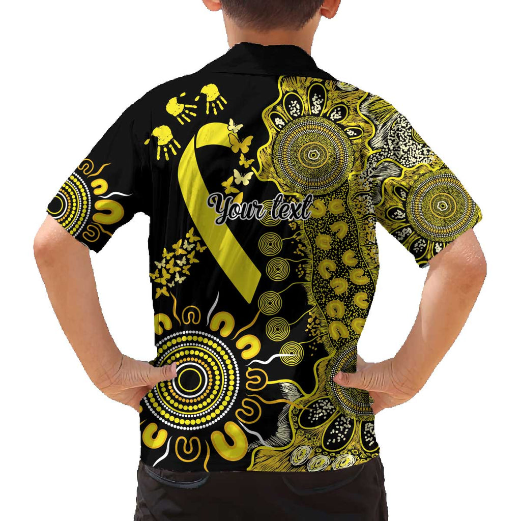 Sarcoma Awareness Personalised Family Matching Off The Shoulder Long Sleeve Dress and Hawaiian Shirt Aboriginal Ribbon Dot Painting
