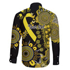 Sarcoma Awareness Personalised Family Matching Off The Shoulder Long Sleeve Dress and Hawaiian Shirt Aboriginal Ribbon Dot Painting
