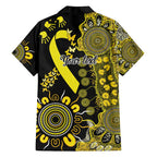 Sarcoma Awareness Personalised Family Matching Off Shoulder Maxi Dress and Hawaiian Shirt Aboriginal Ribbon Dot Painting