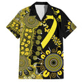 Sarcoma Awareness Personalised Family Matching Off Shoulder Short Dress and Hawaiian Shirt Aboriginal Ribbon Dot Painting