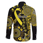 Sarcoma Awareness Personalised Family Matching Off Shoulder Short Dress and Hawaiian Shirt Aboriginal Ribbon Dot Painting