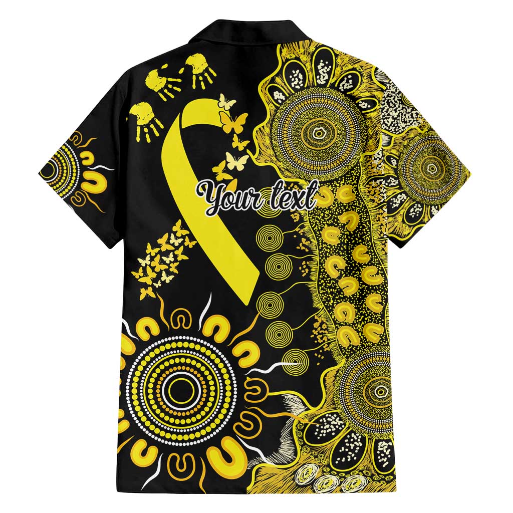 Sarcoma Awareness Personalised Family Matching Puletasi and Hawaiian Shirt Aboriginal Ribbon Dot Painting