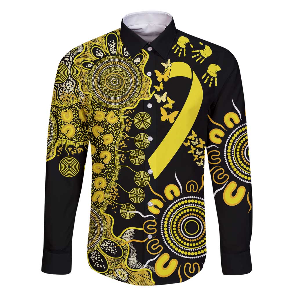 Sarcoma Awareness Personalised Family Matching Puletasi and Hawaiian Shirt Aboriginal Ribbon Dot Painting