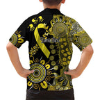 Sarcoma Awareness Personalised Family Matching Short Sleeve Bodycon Dress and Hawaiian Shirt Aboriginal Ribbon Dot Painting