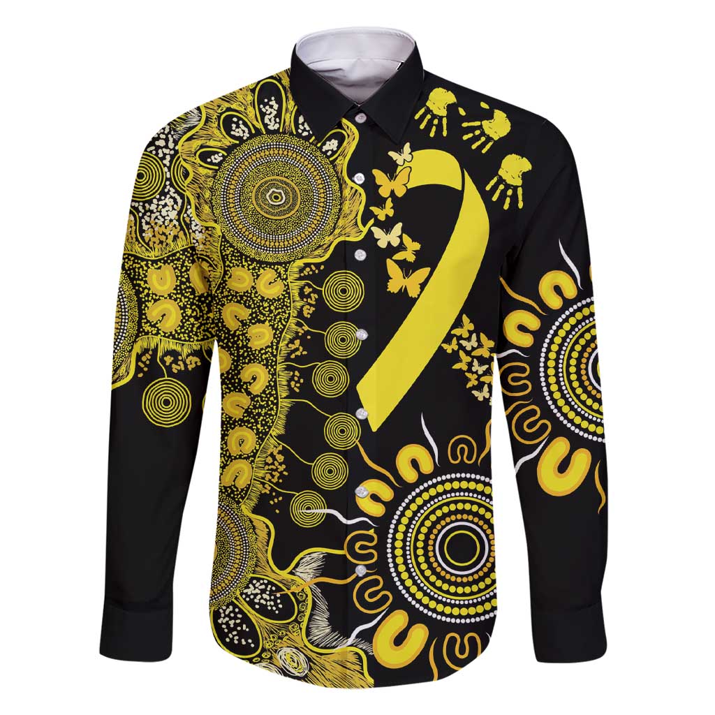 Sarcoma Awareness Personalised Family Matching Short Sleeve Bodycon Dress and Hawaiian Shirt Aboriginal Ribbon Dot Painting
