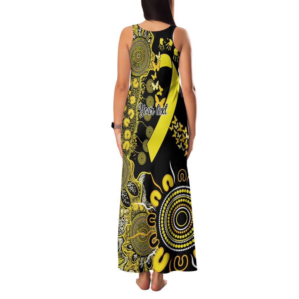 Sarcoma Awareness Personalised Family Matching Tank Maxi Dress and Hawaiian Shirt Aboriginal Ribbon Dot Painting
