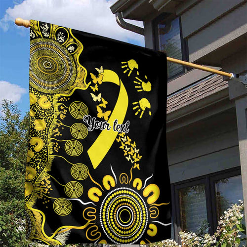 Sarcoma Awareness Personalised Garden Flag Aboriginal Ribbon Dot Painting